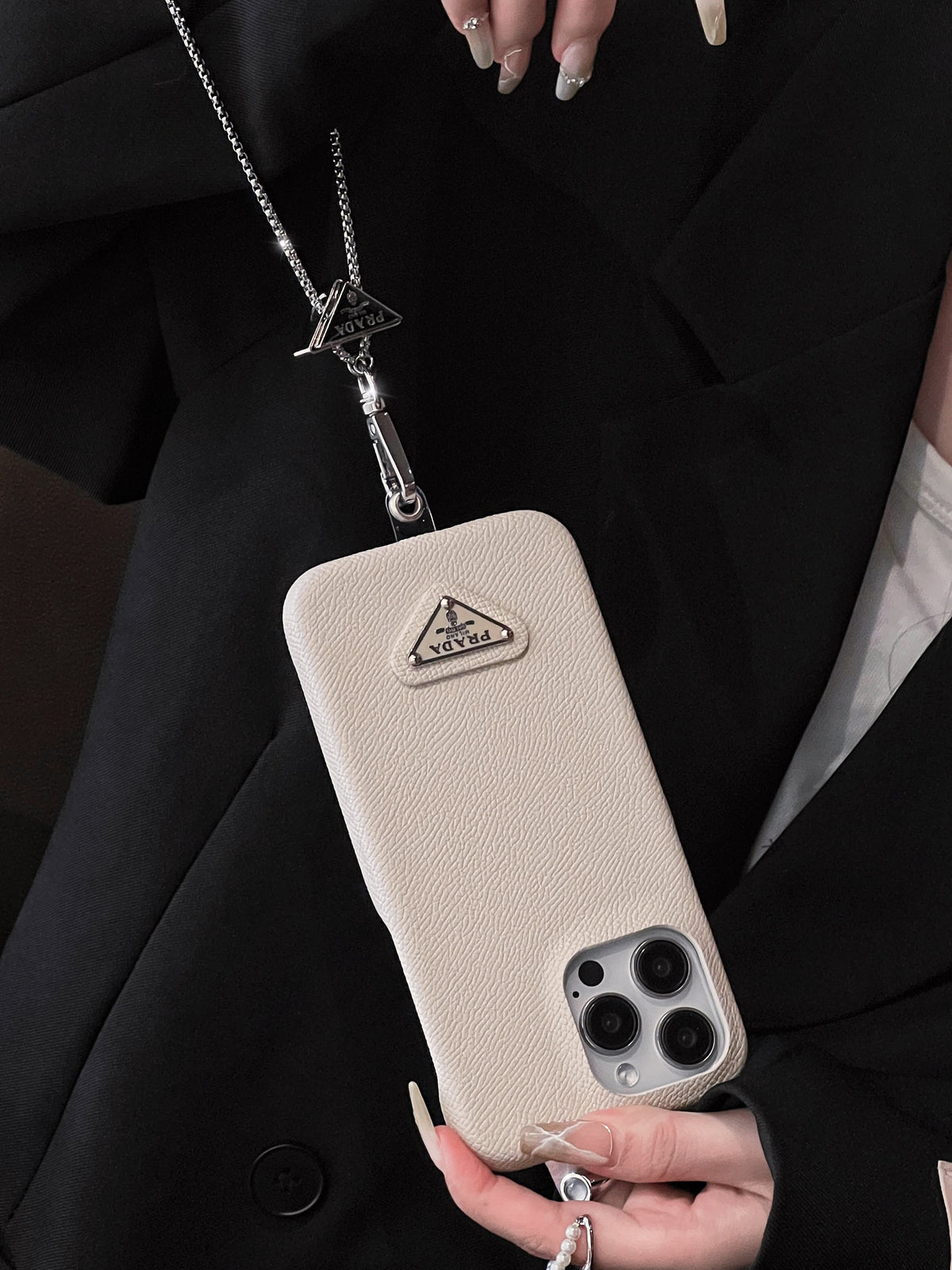 Funda cruzada de cuero de lujo para iPhone