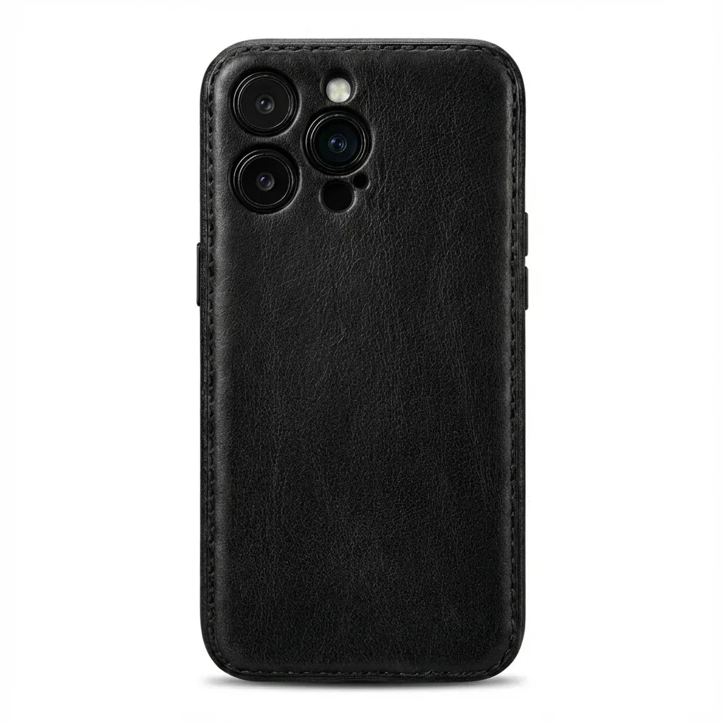 Handgemaakte plantaardig gelooide leren iPhone-hoes – Vintage Patina-editie