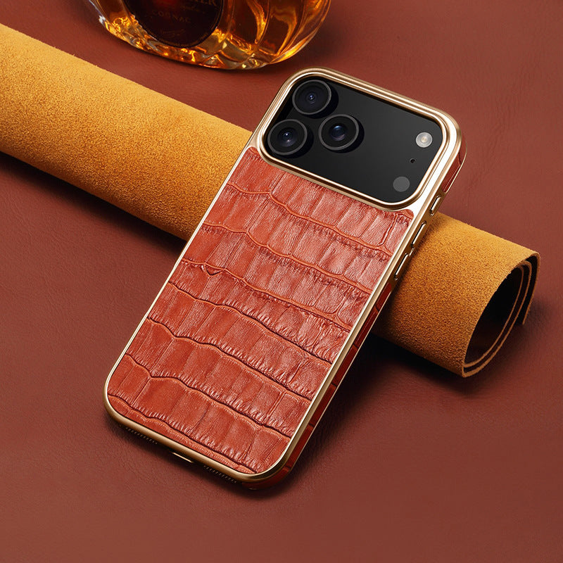 IPhoneケース用クロコ型押しレザーケース