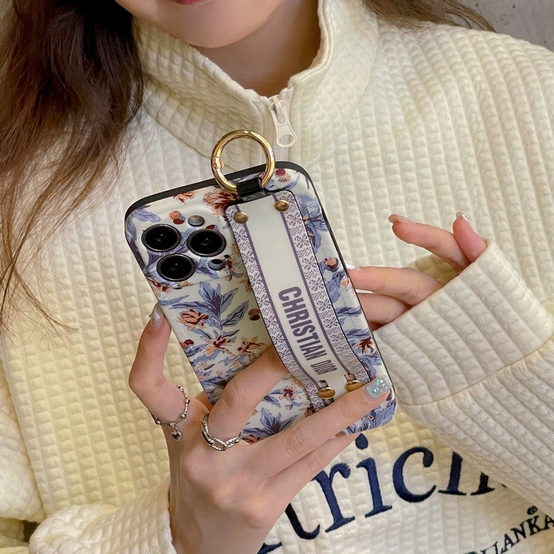 Mode Paars & Wit iPhone-hoesje voor de polsband
