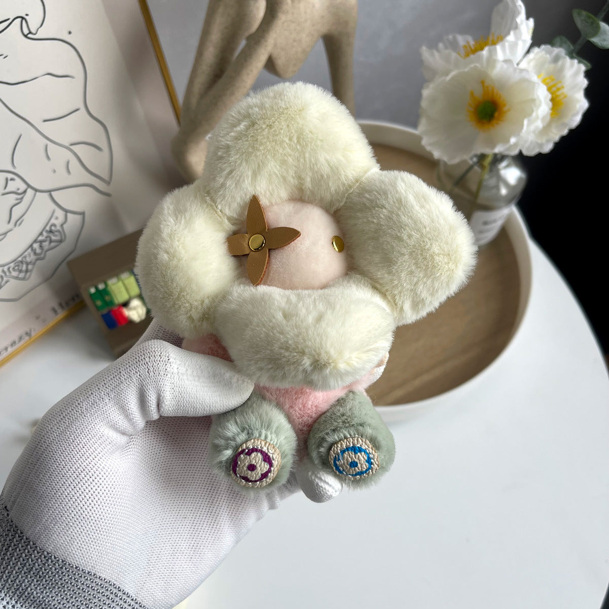 Cute Sunflower Plush Keychain – Vivian Doll Bag Charm for Women, Car & Backpack Decoration