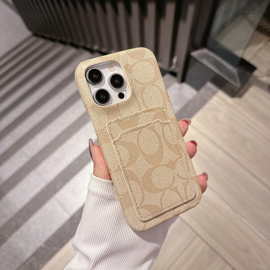 Klassische klassische iPhone-Hülle mit Kartenhalter Weiß -JQB240330