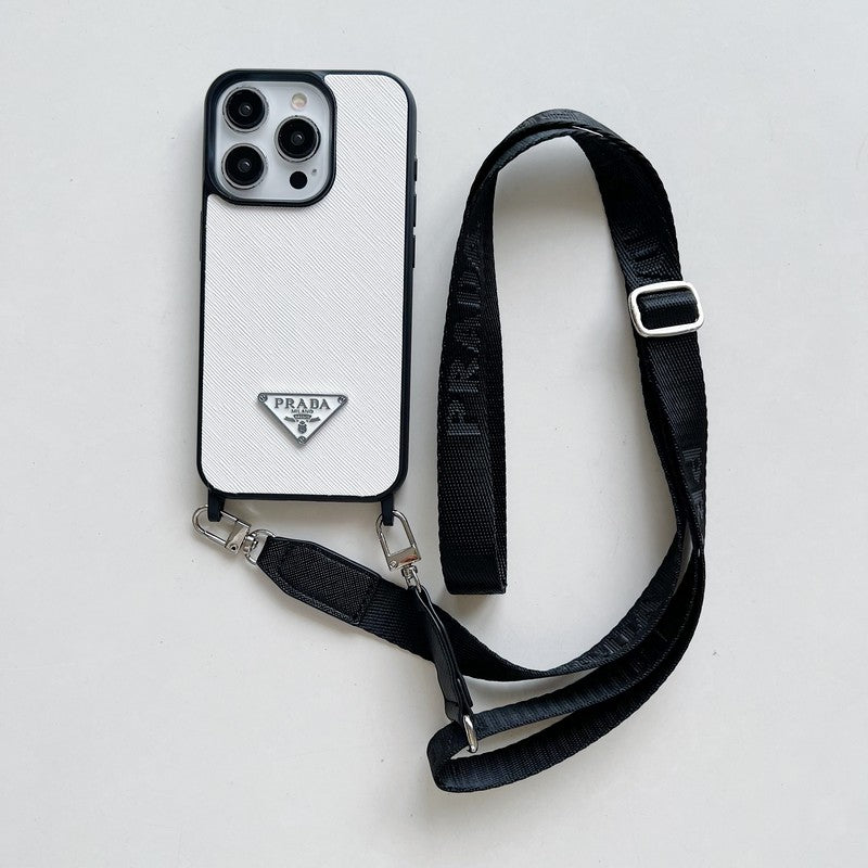 Funda de cuero cruzada de lujo para iPhone