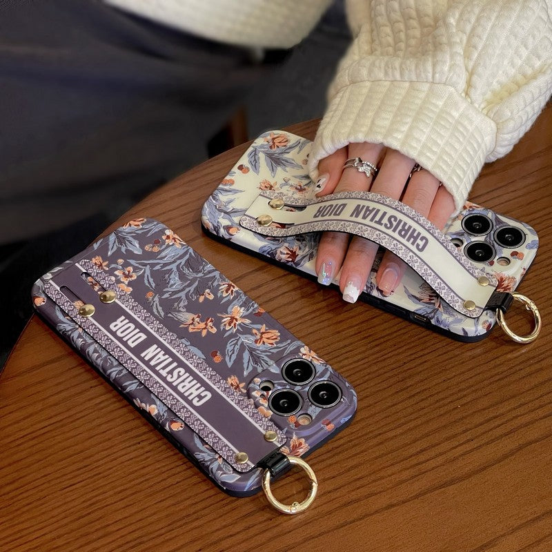 Mode Paars & Wit iPhone-hoesje voor de polsband