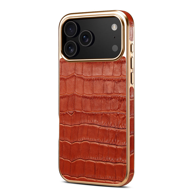 IPhoneケース用クロコ型押しレザーケース