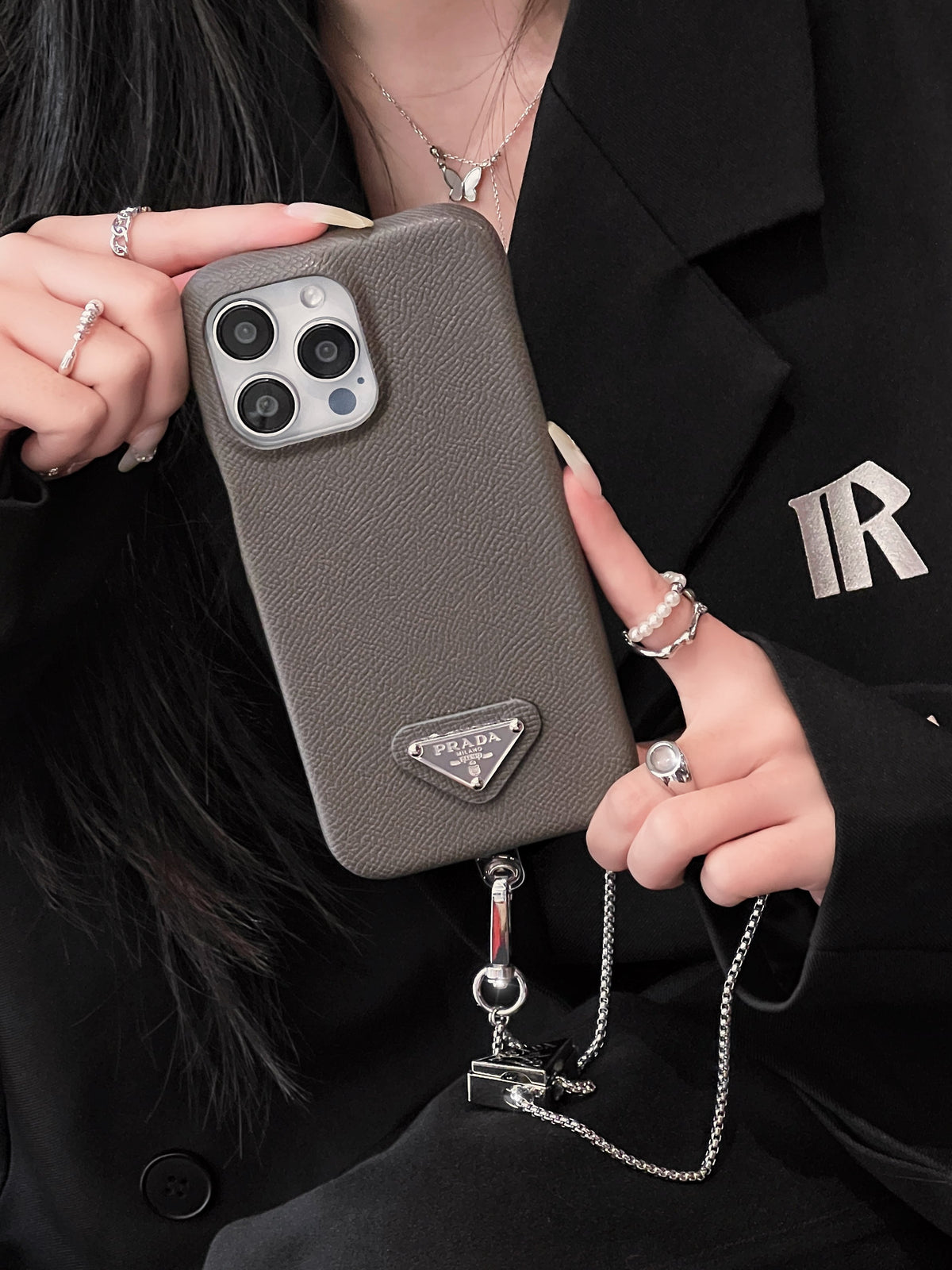 Funda cruzada de cuero de lujo para iPhone