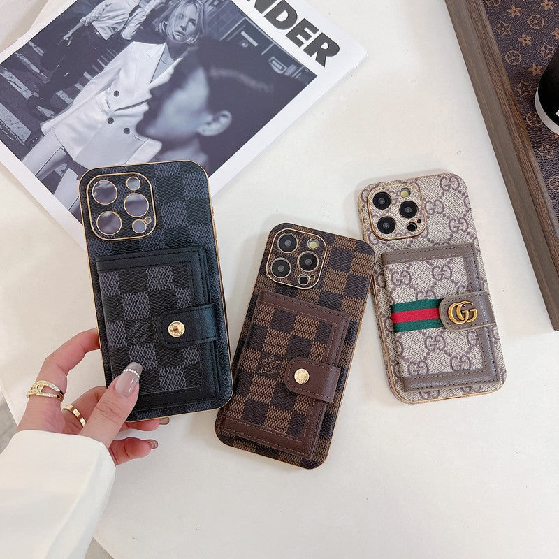 Luxe iPhone-hoesje met klassieke kleurenkaarttas