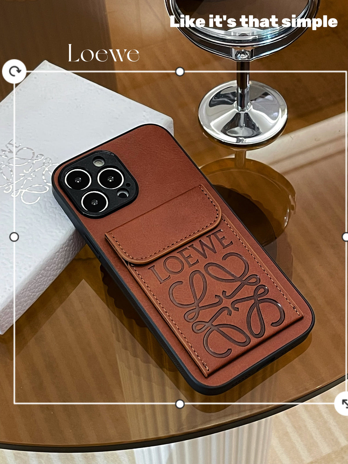 Luxe iPhone-hoesje met kaarthouder Bruin-LZP241448