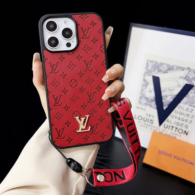 Luxe bruin iPhone-hoesje met handketting