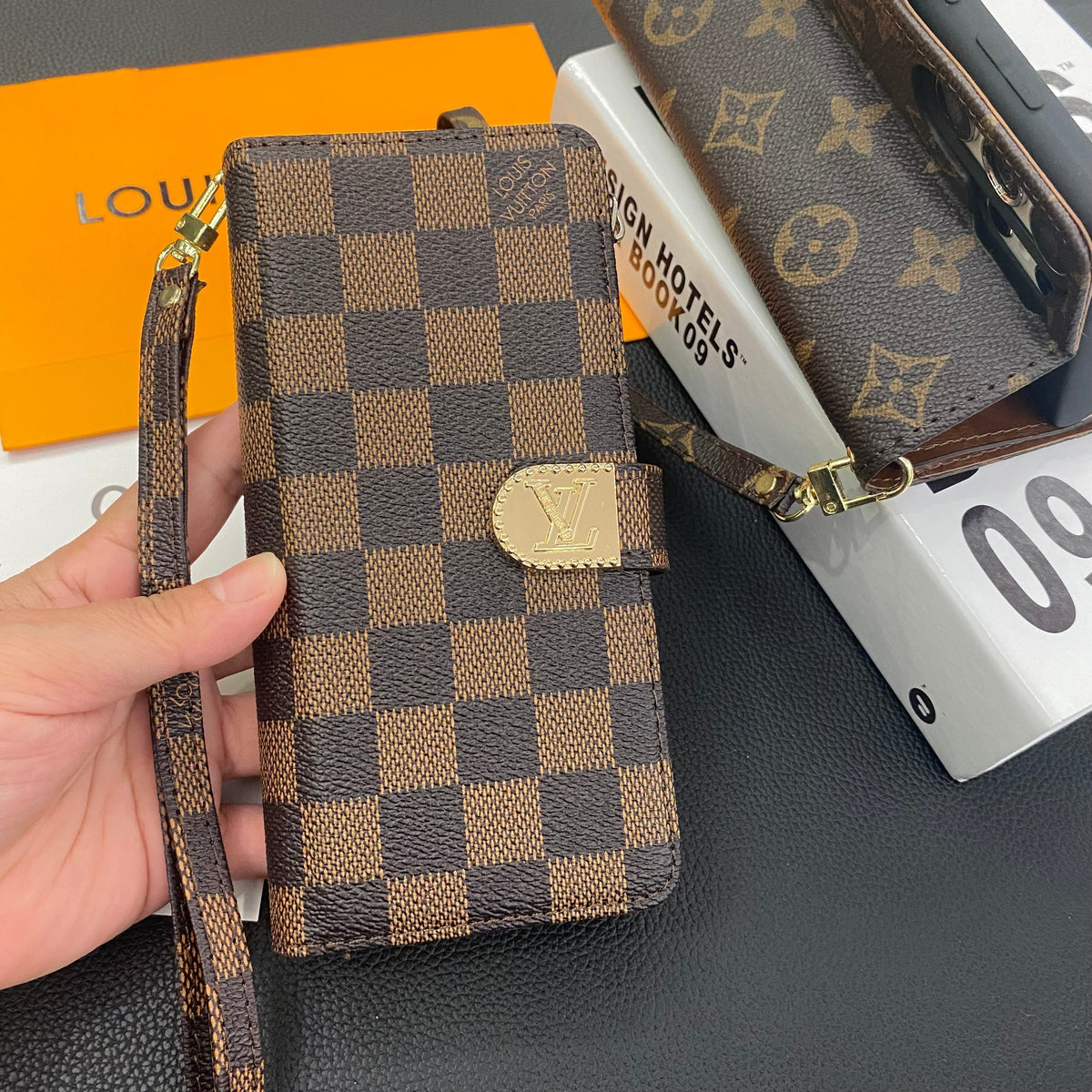 MONOGRAM-CANVAS-LEDER-BRIEFTASCHE SAMSUNG-HANDYHÜLLE