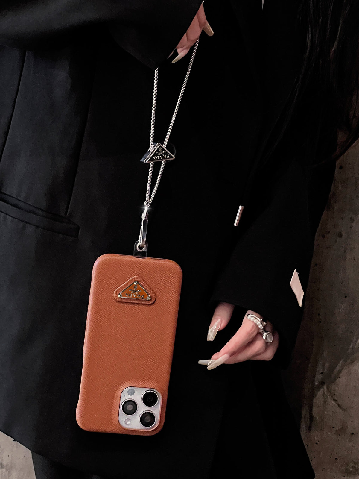 Funda cruzada de cuero de lujo para iPhone