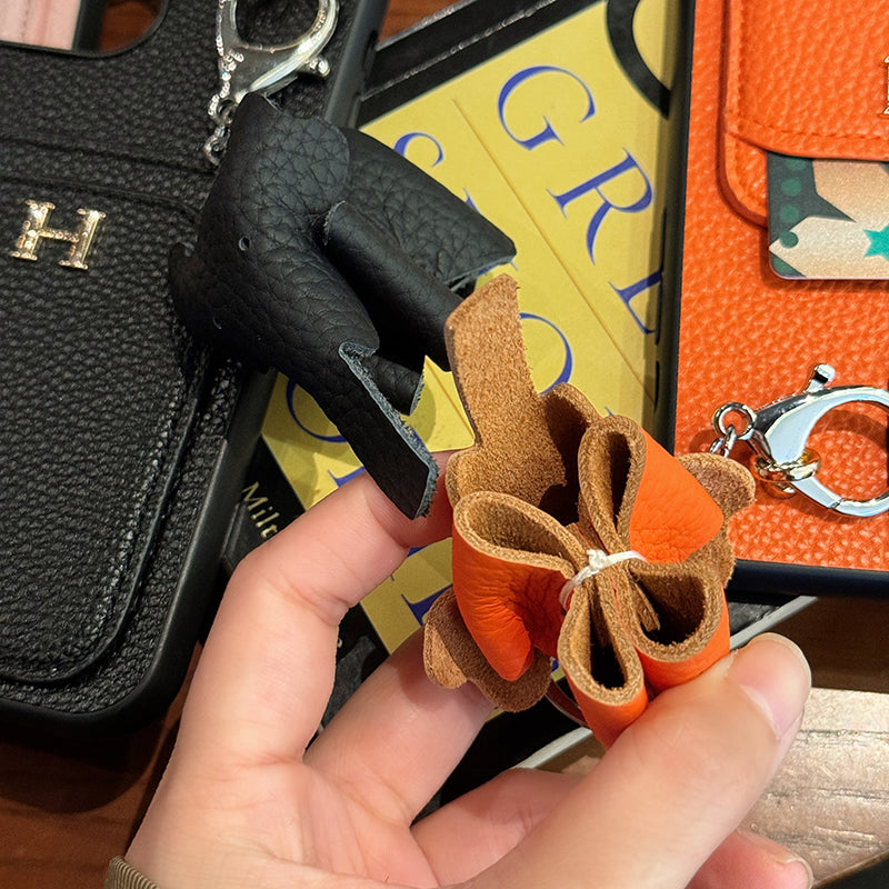 Funda para iPhone con colgante de cuero y tarjetero H