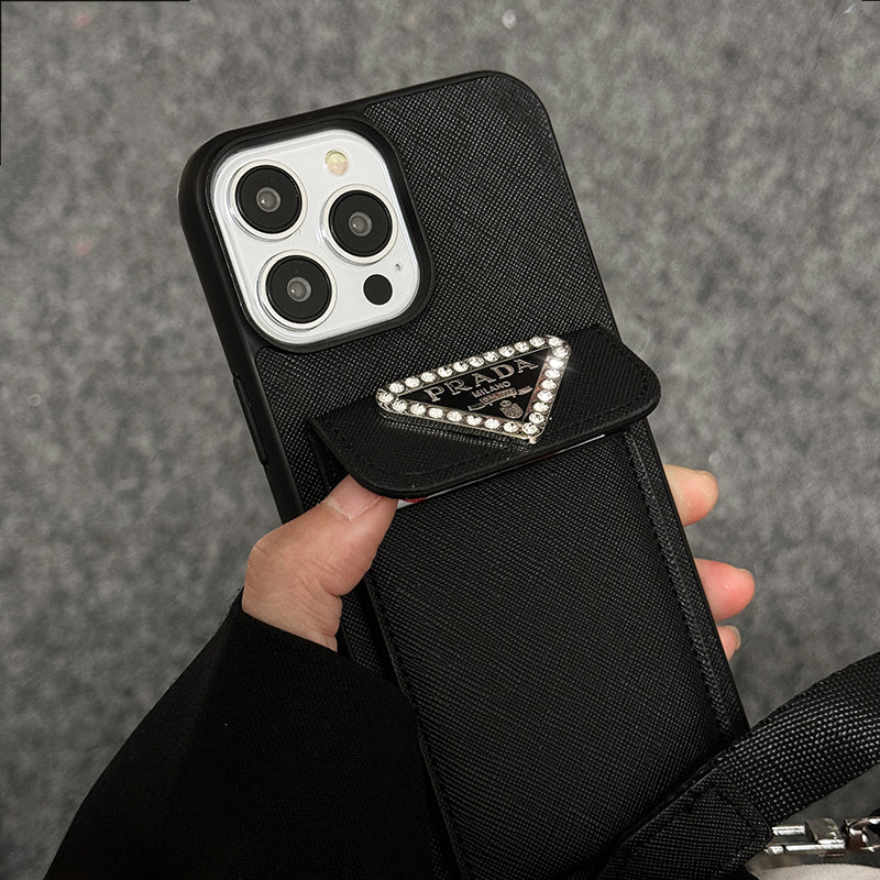 Luxe leren crossbody iPhone-hoesje