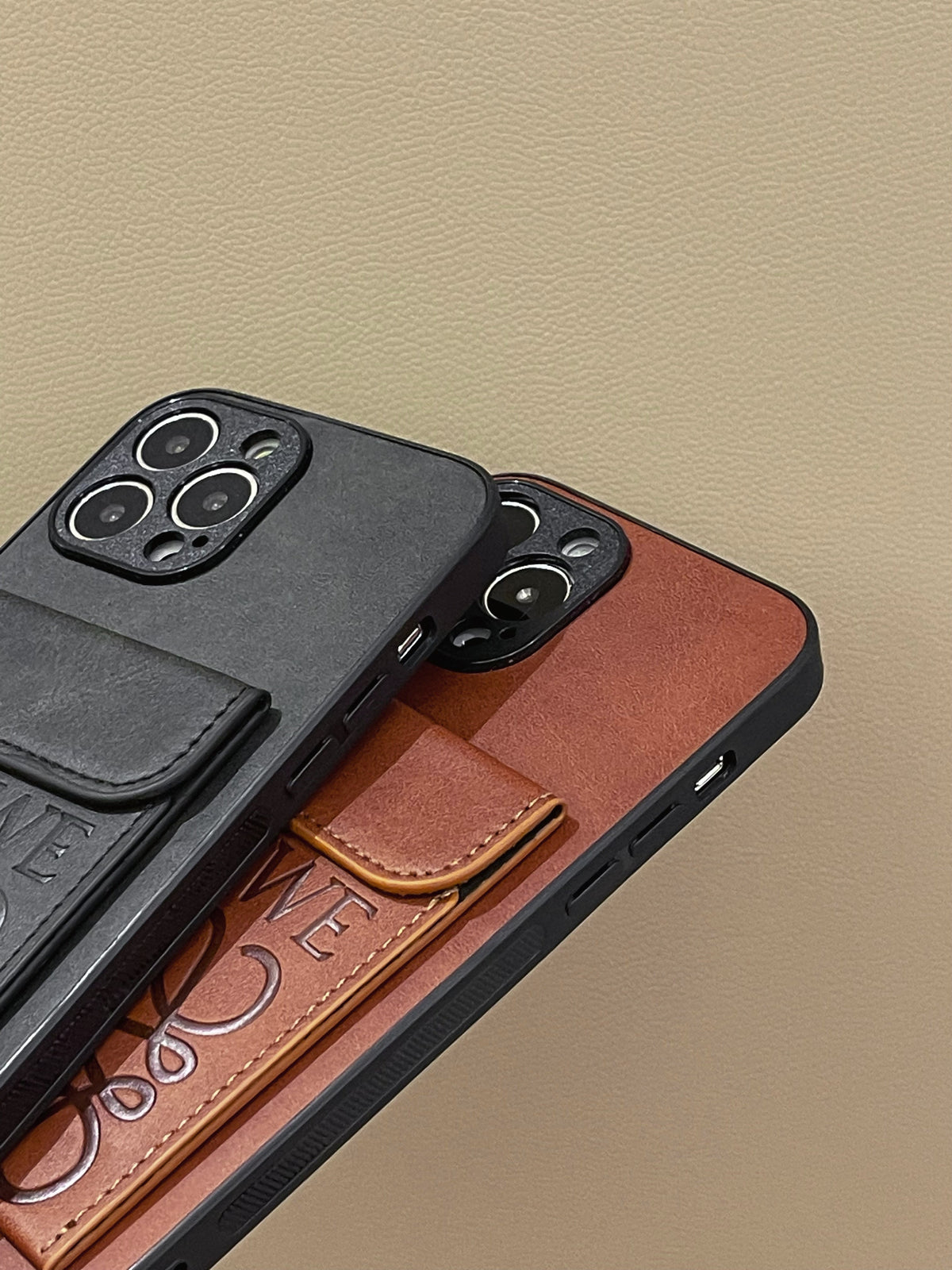 Luxe iPhone-hoesje met kaarthouder Bruin-LZP241448