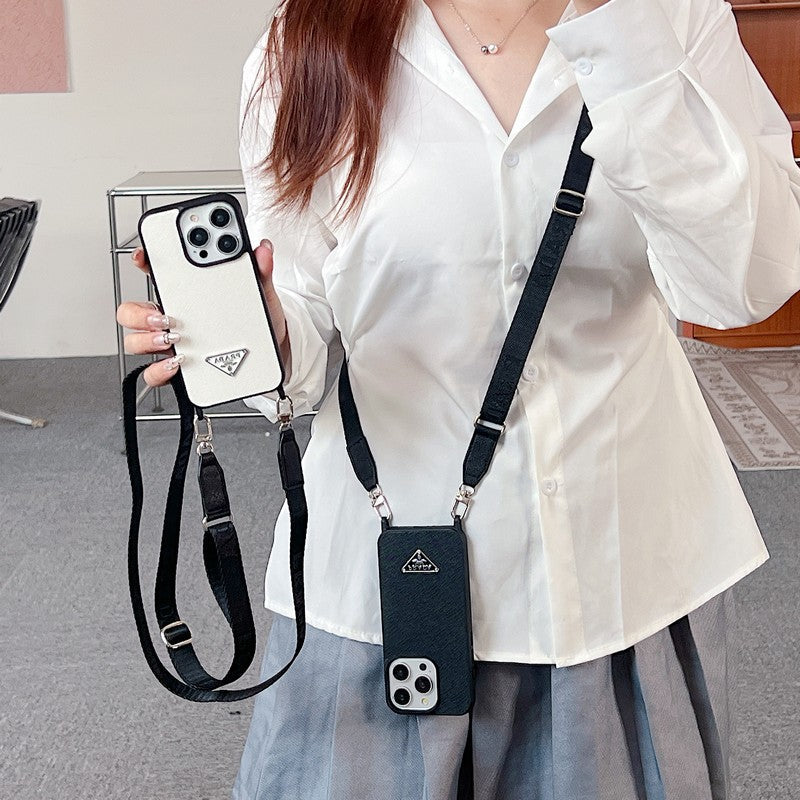 Funda de cuero cruzada de lujo para iPhone