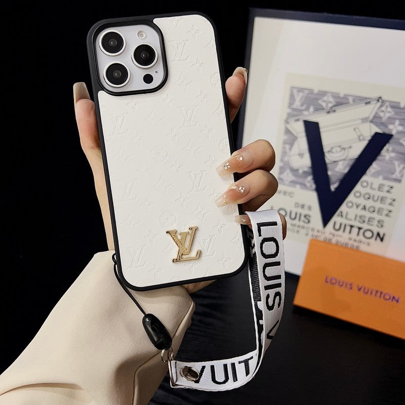 Luxe bruin iPhone-hoesje met handketting