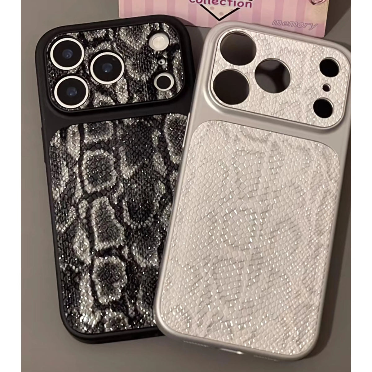Luxe iPhone-hoesje met slangenhuidtextuur