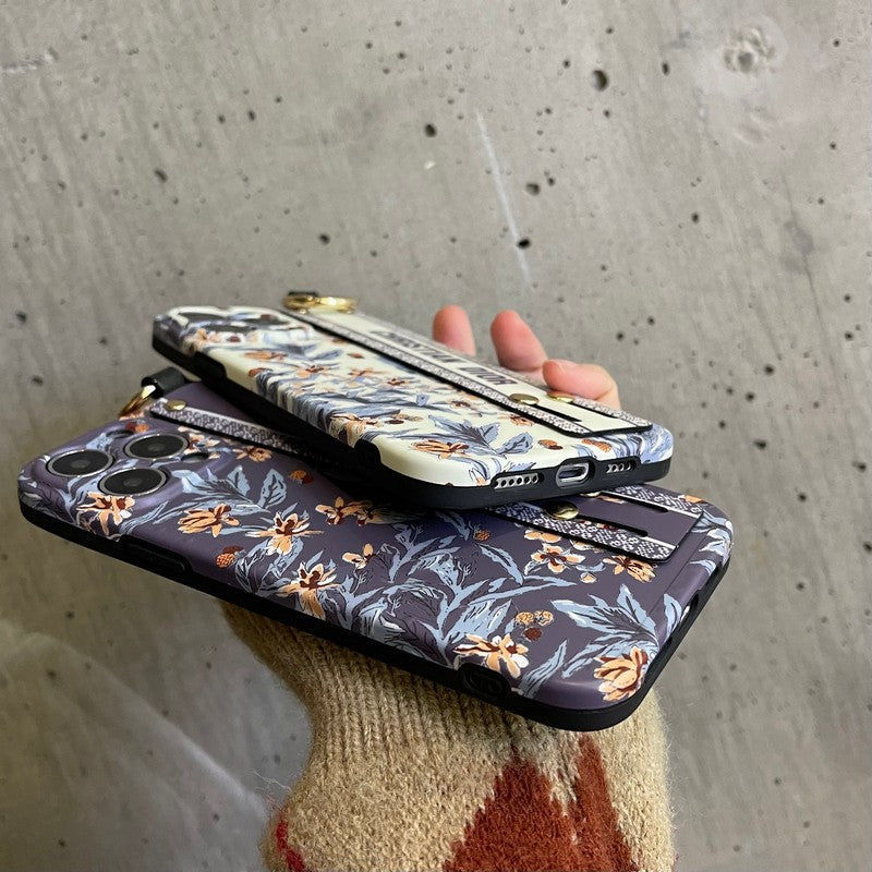 Mode Paars & Wit iPhone-hoesje voor de polsband
