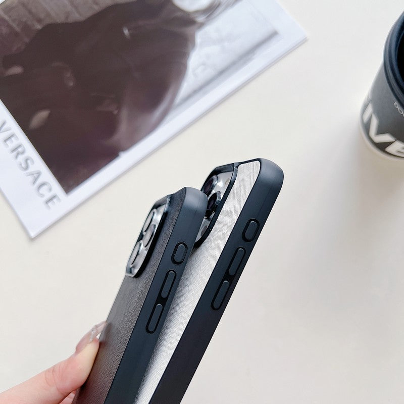 Funda de cuero cruzada de lujo para iPhone