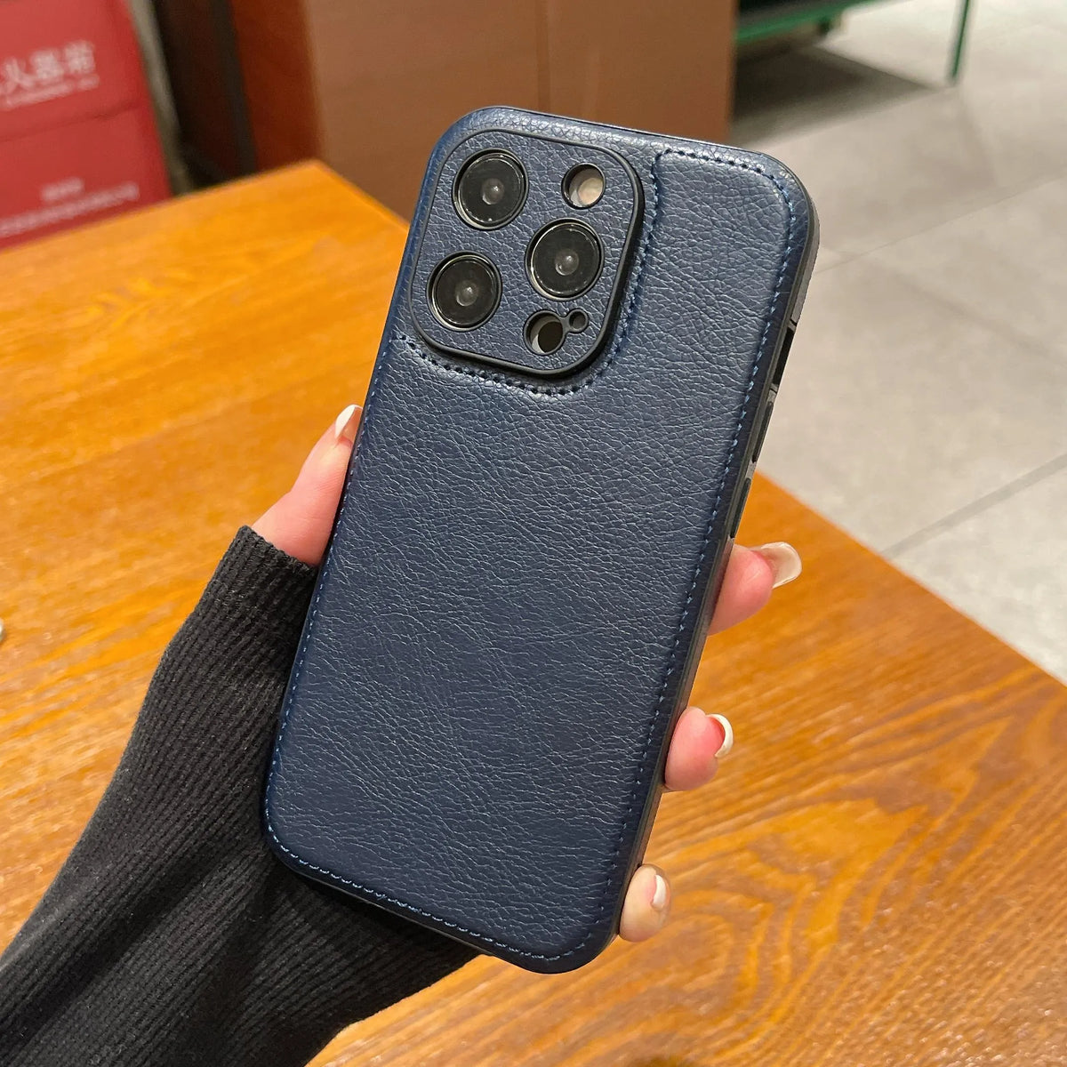 Premium vintage leren iPhone-hoesje – zachte, schokbestendige beschermhoes