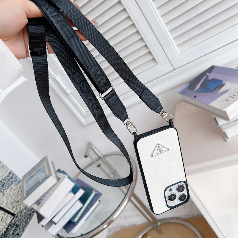 Funda de cuero cruzada de lujo para iPhone