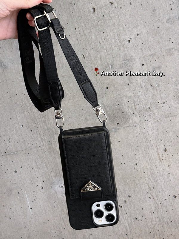 Funda de cuero cruzada de lujo para iPhone