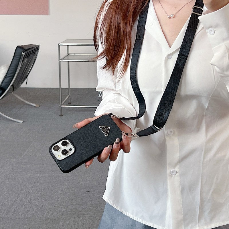Funda de cuero cruzada de lujo para iPhone