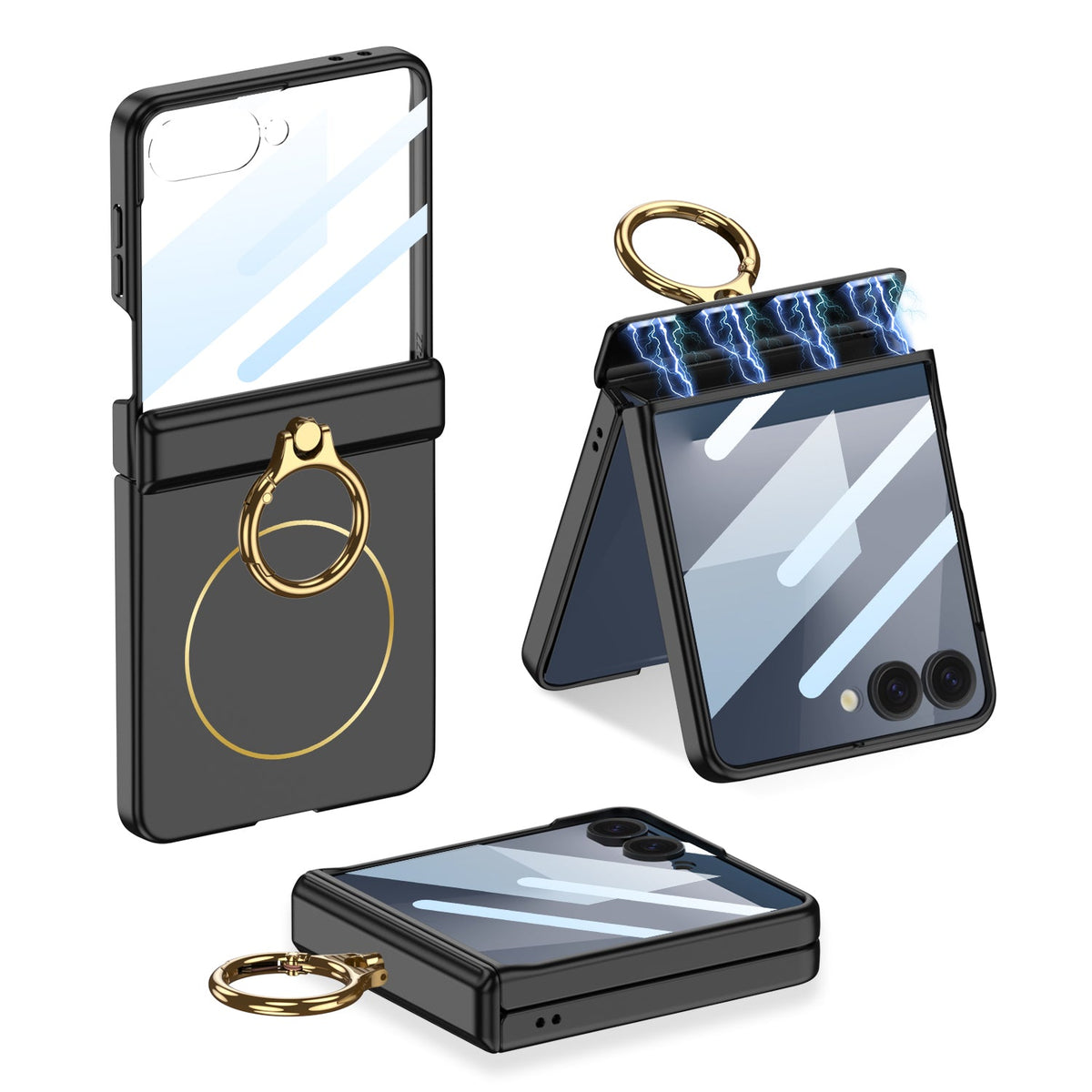 Capa magnética à prova de choque com tudo incluído para Galaxy Z Flip 7/6/5/4/3