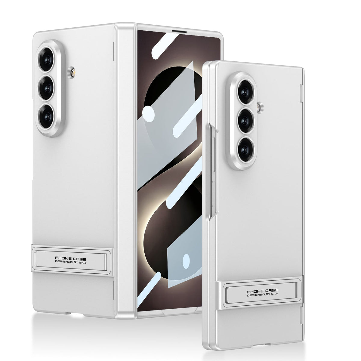 Business-style Bracket Magnetic Hinge Phone Case With Back Screen Film For Galaxy Z Fold 7/8 Ultra Wide