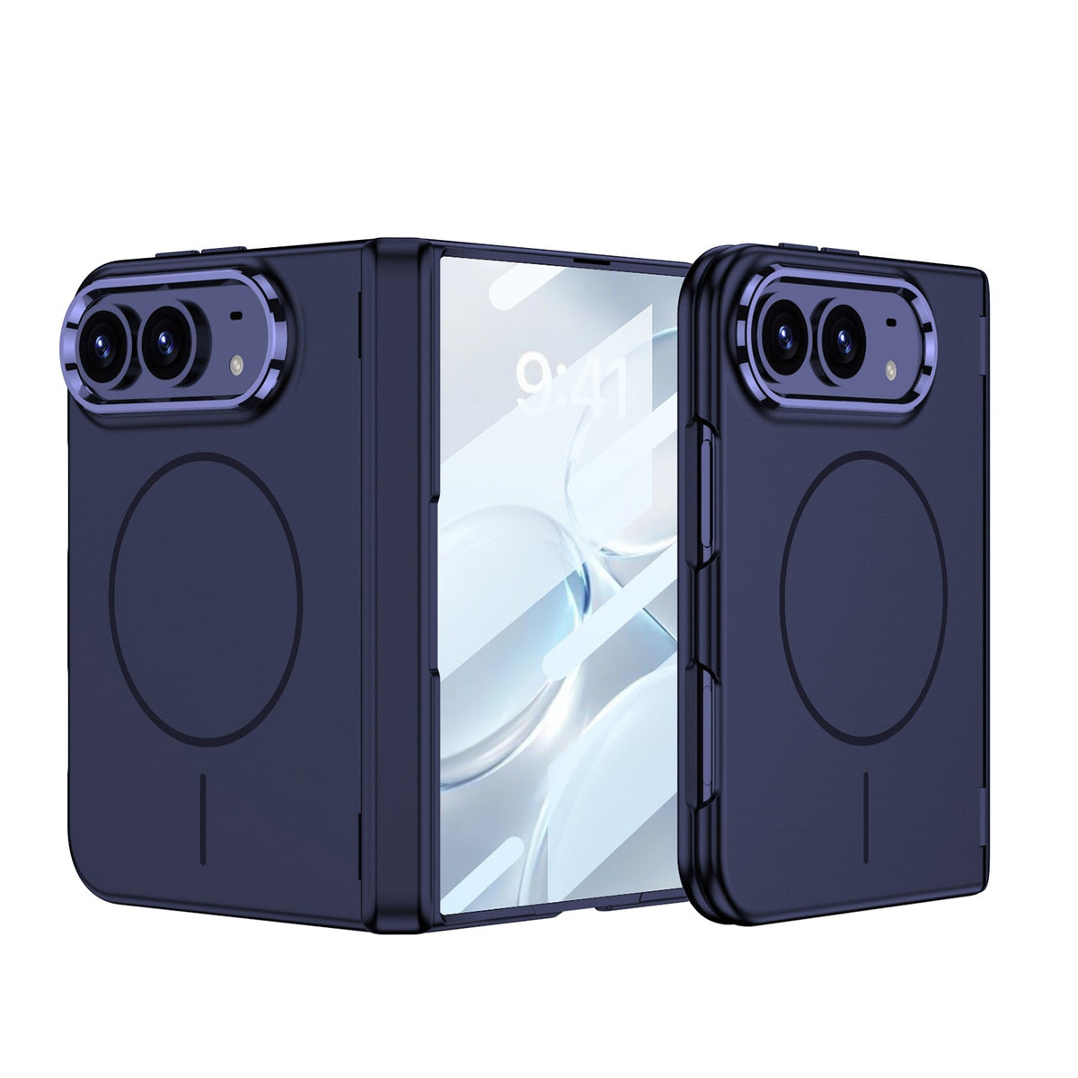 iPhone Ultra - Protección de bisagra magnética Cubierta de moda Película de vidrio templado incorporada y anillo magnético
