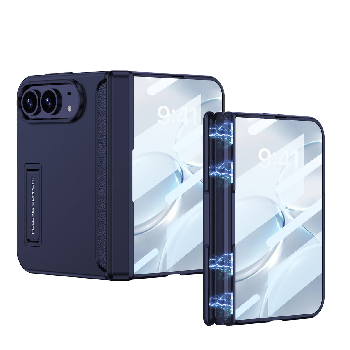 iPhone Ultra - Magnetische scharnierbescherming Zakelijke cover Ingebouwde film van gehard glas en verborgen standaard