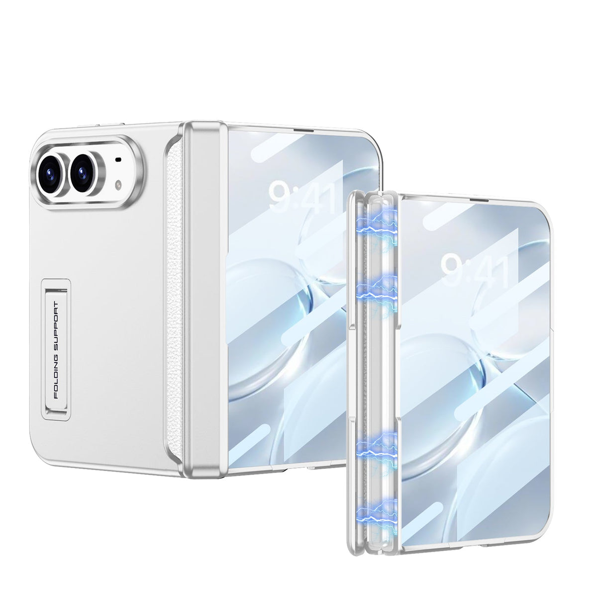 iPhone Ultra - Magnetische scharnierbescherming Zakelijke cover Ingebouwde film van gehard glas en verborgen standaard