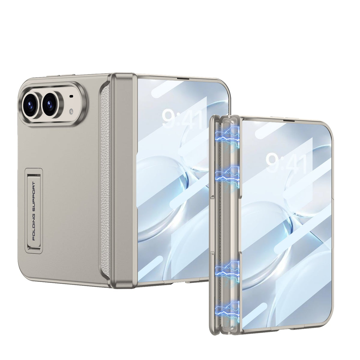 iPhone Ultra - Magnetische scharnierbescherming Zakelijke cover Ingebouwde film van gehard glas en verborgen standaard