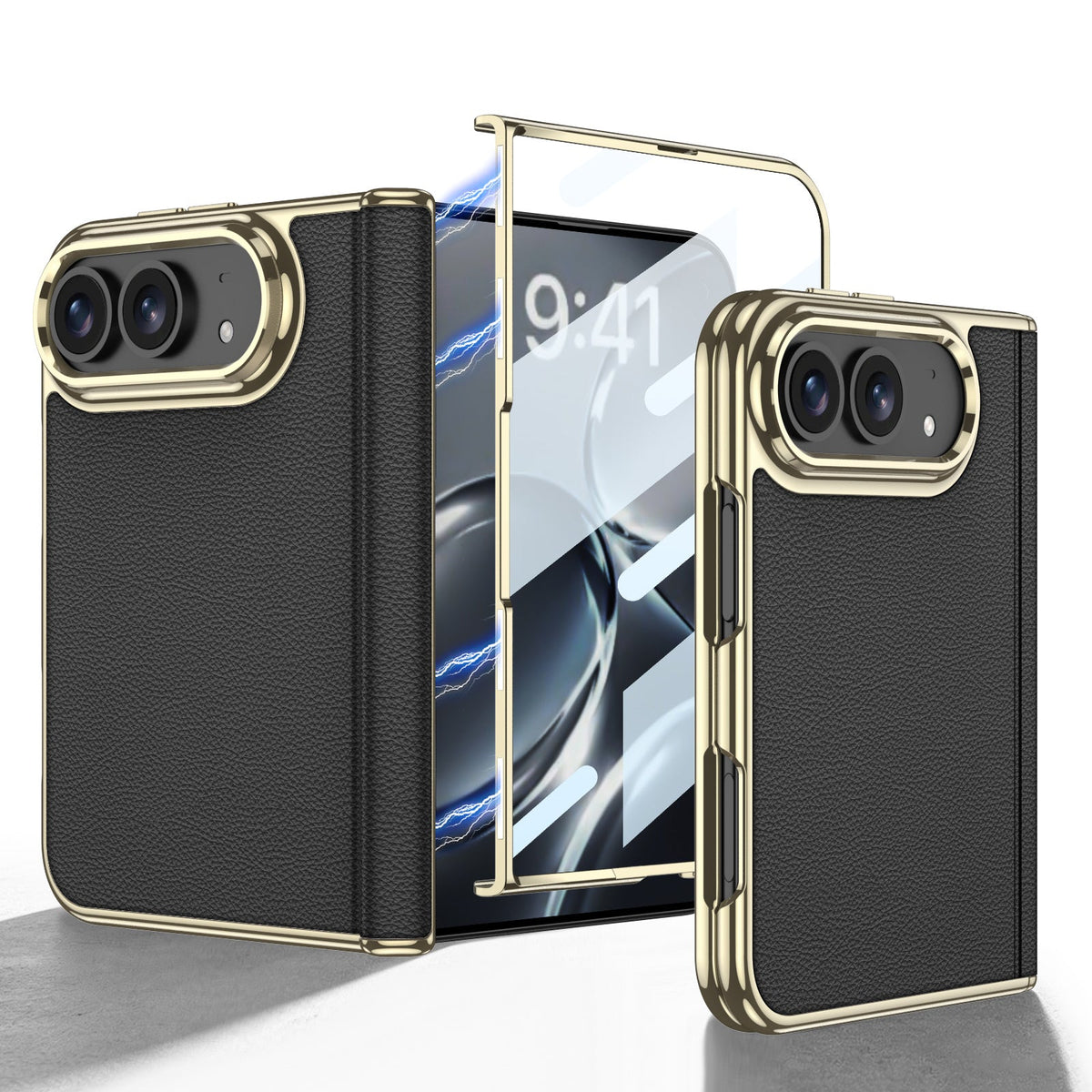 iPhone Ultra - Gouden leren hoes Ingebouwd scherm van gehard glas