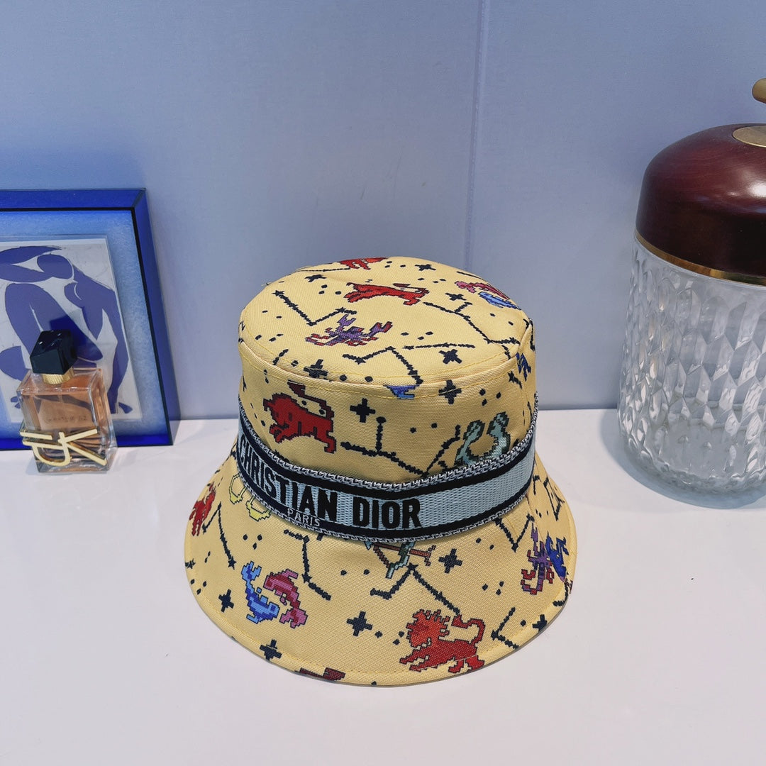Vintage vino nauhakauhahattu | Ylellinen Designer Cotton Bucket Hat