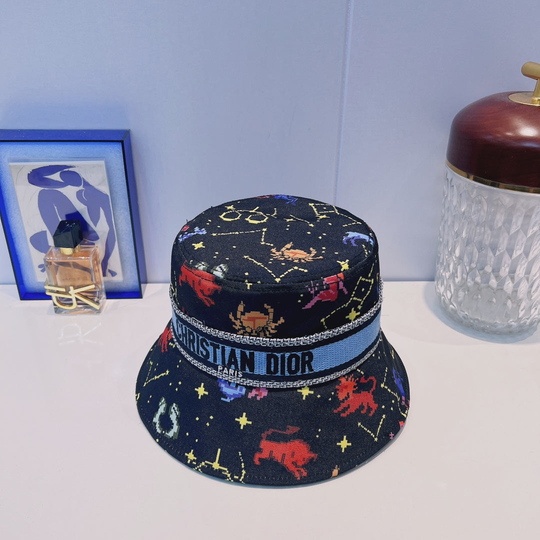 Vintage vino nauhakauhahattu | Ylellinen Designer Cotton Bucket Hat