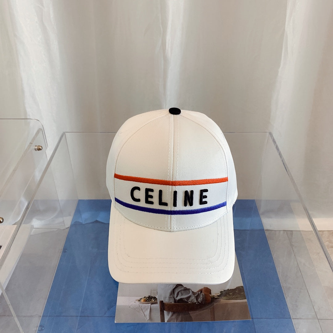 CELINE Κεντημένο βαμβακερό καπέλο μπέιζμπολ | Ρυθμιζόμενο καπέλο σχεδιαστή πολυτελείας
