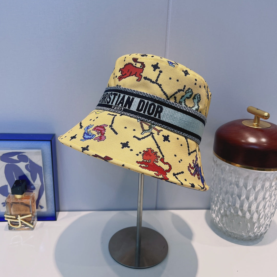 Vintage vino nauhakauhahattu | Ylellinen Designer Cotton Bucket Hat
