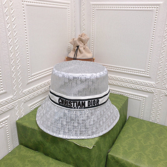 Vintage Sheer Organza Logo Bucket Hat għan-Nisa u l-Irġiel