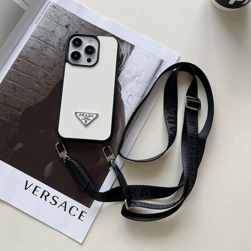 Funda de cuero cruzada de lujo para iPhone