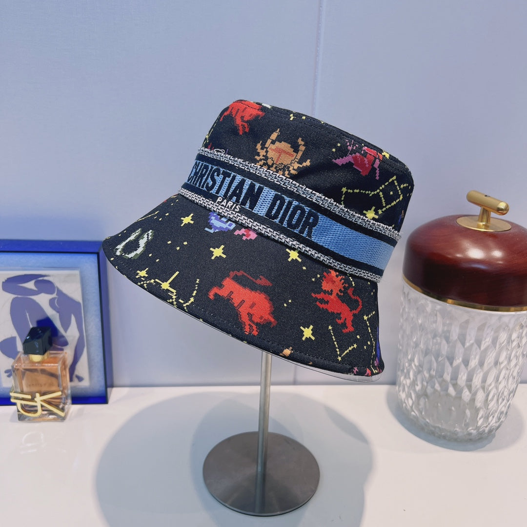Vintage vino nauhakauhahattu | Ylellinen Designer Cotton Bucket Hat
