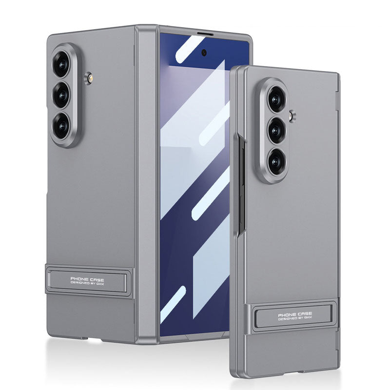 Funda de teléfono con bisagra magnética y soporte de estilo empresarial con película de pantalla trasera para Galaxy Z Fold 7/8 ultraancho