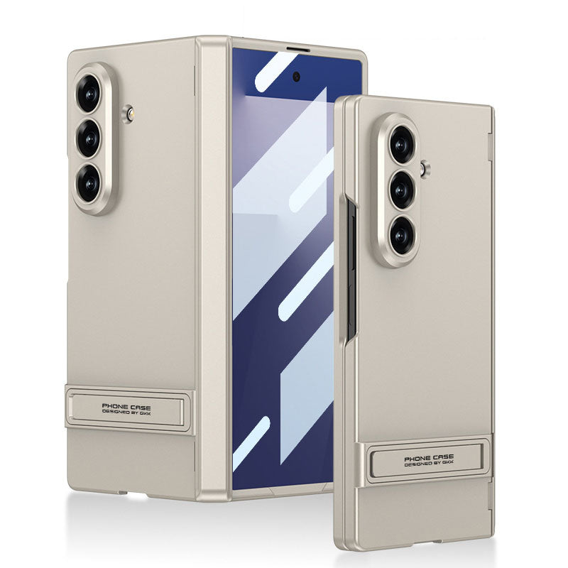 Funda de teléfono con bisagra magnética y soporte de estilo empresarial con película de pantalla trasera para Galaxy Z Fold 7/8 ultraancho