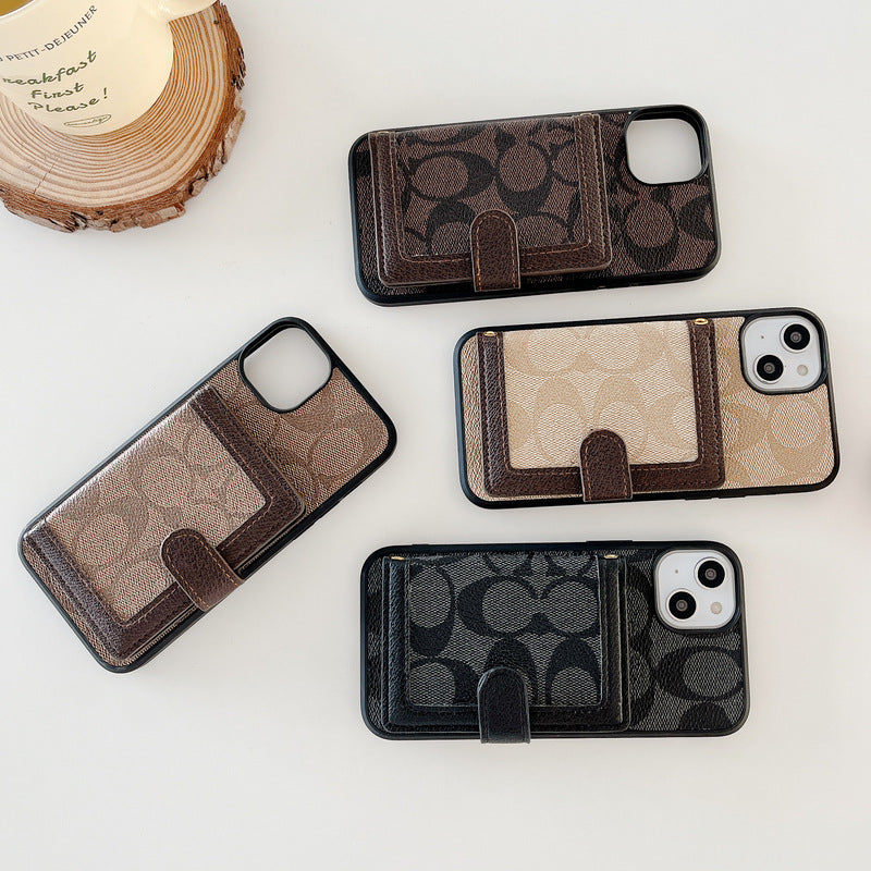 Klassiek iPhone-hoesje met portemonnee en crossbodyband Wit -XK240402