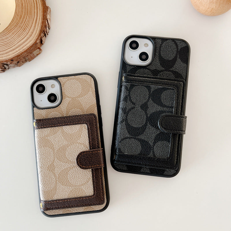 Klassiek iPhone-hoesje met portemonnee en crossbodyband Wit -XK240402