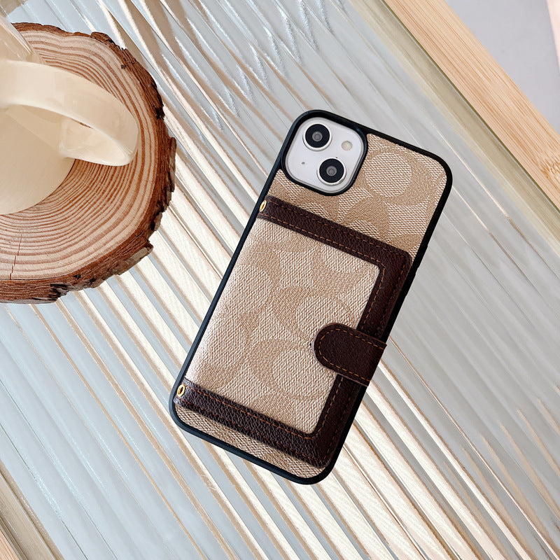 Klassiek iPhone-hoesje met portemonnee en crossbodyband Wit -XK240402