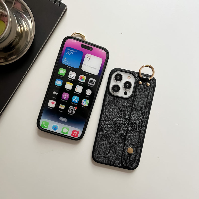 Klassieke iPhone-hoes met houder, zwart-SW240330