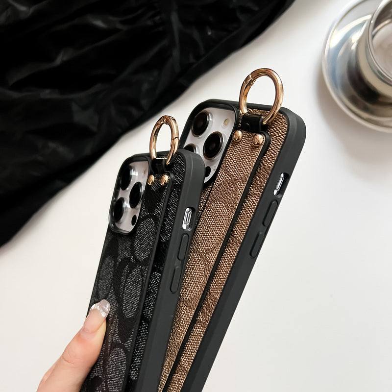 Klassieke iPhone-hoes met houder - Koffie-SW240330