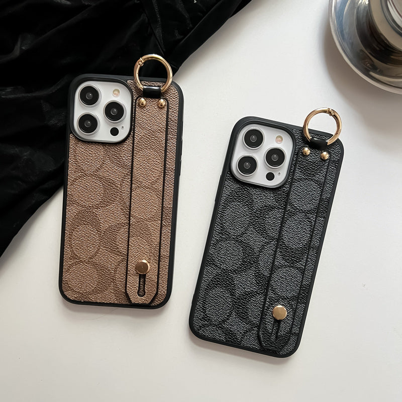 Klassieke iPhone-hoes met houder, zwart-SW240330