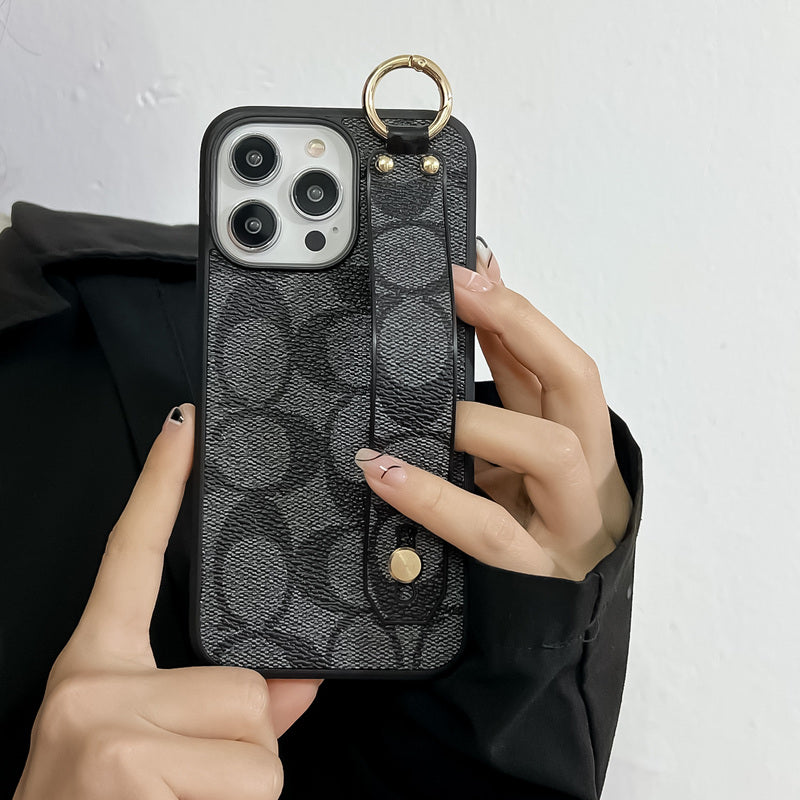 Klassieke iPhone-hoes met houder, zwart-SW240330